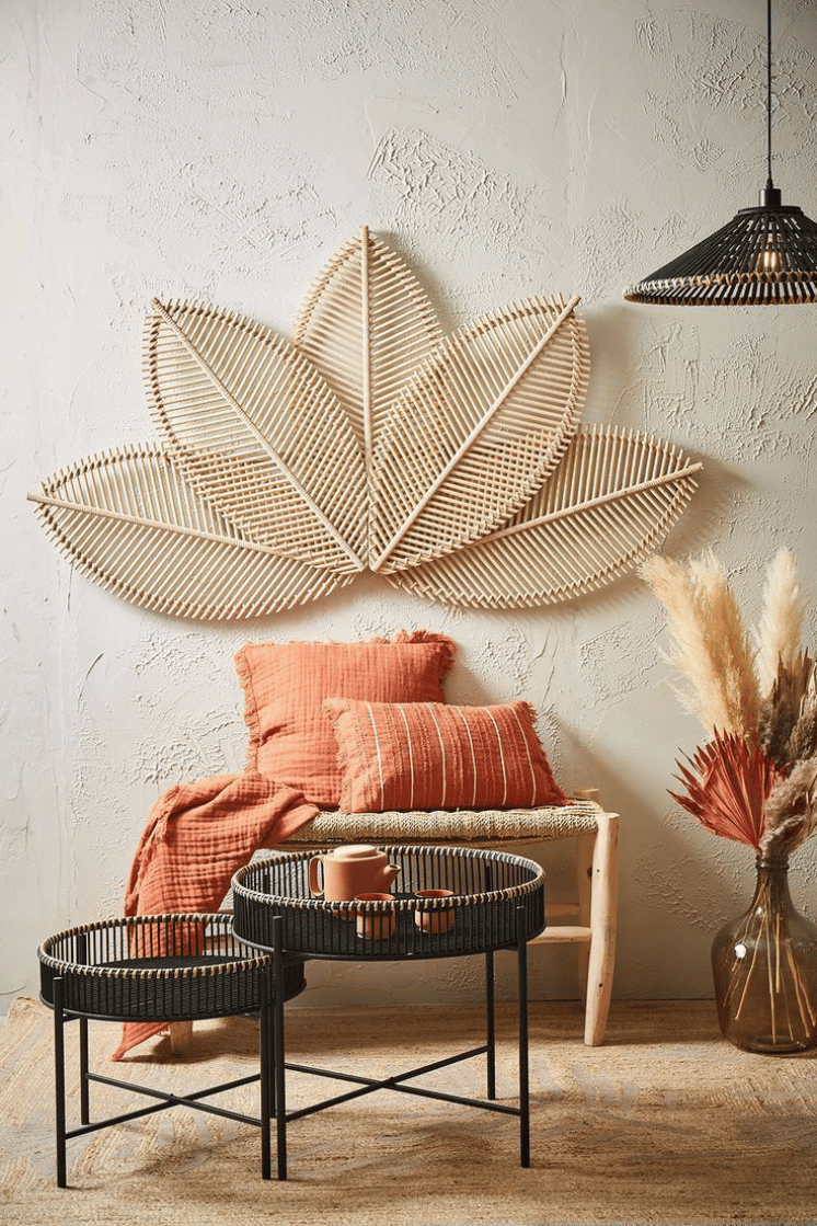Wicker Leaf Wall Art